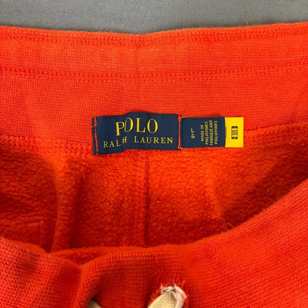 Polo Ralph Lauren Red Fleece Jogger Sweatpants Men's Size Large Open Hem